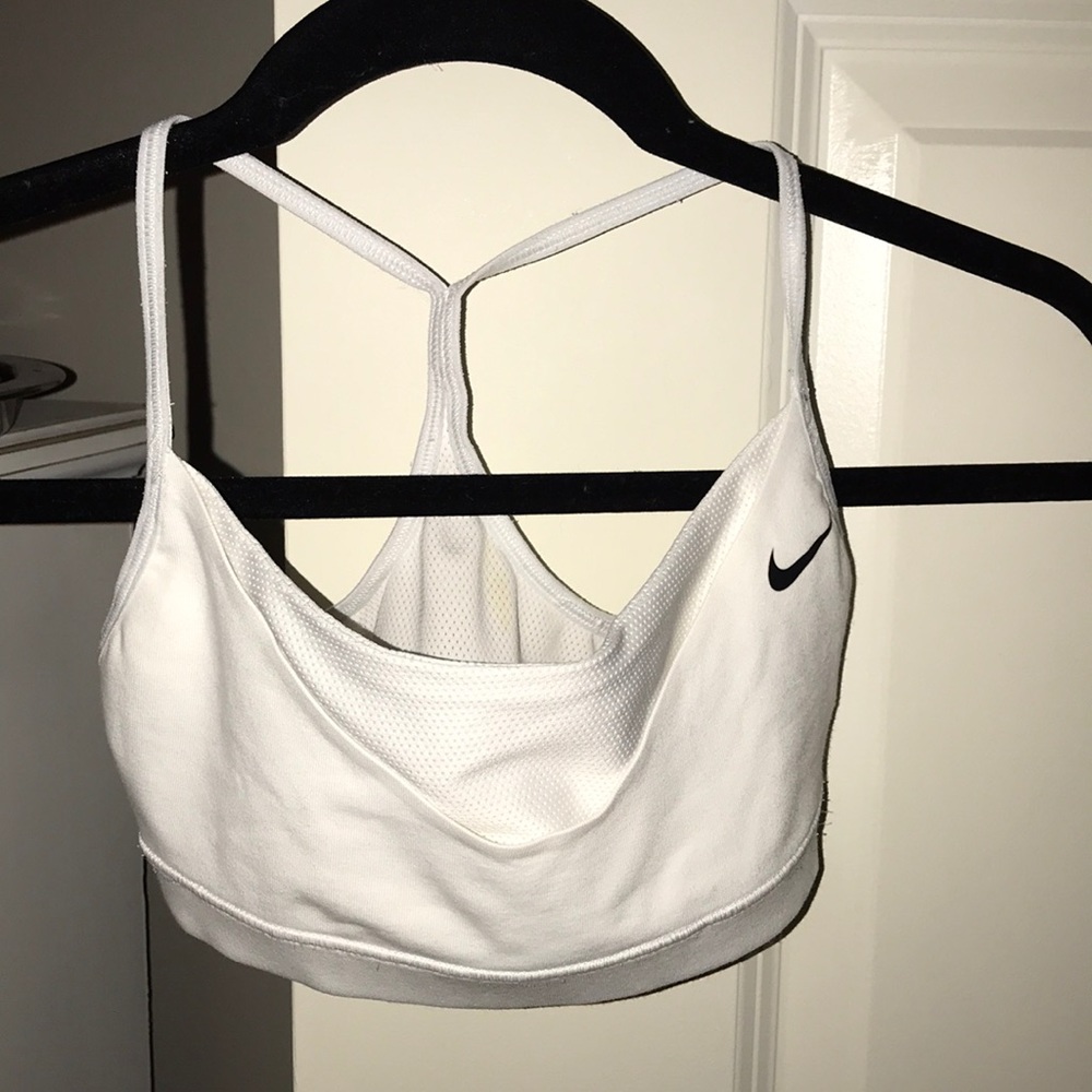 White Nike sports bra